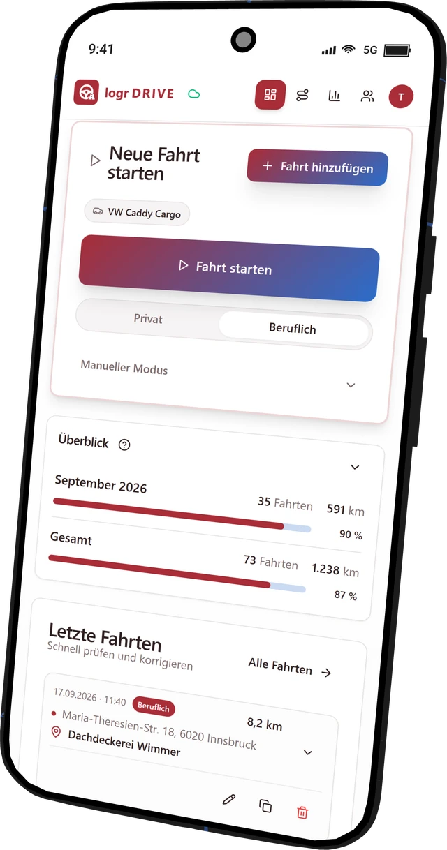 Logr Drive – digitales Fahrtenbuch