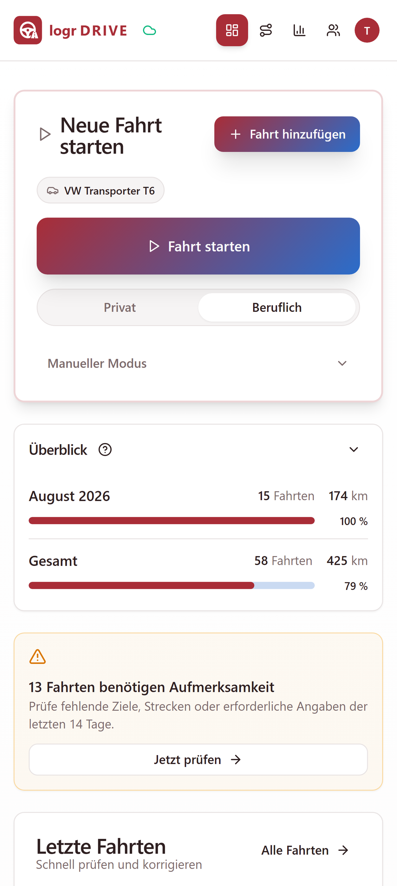 Logr Drive automatische Fahrterfassung