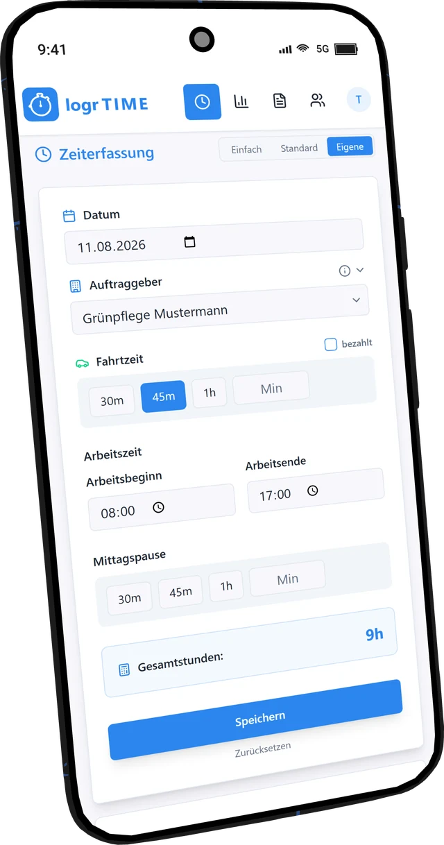 Logr Time – Zeiterfassung mit Kunden und Projekten