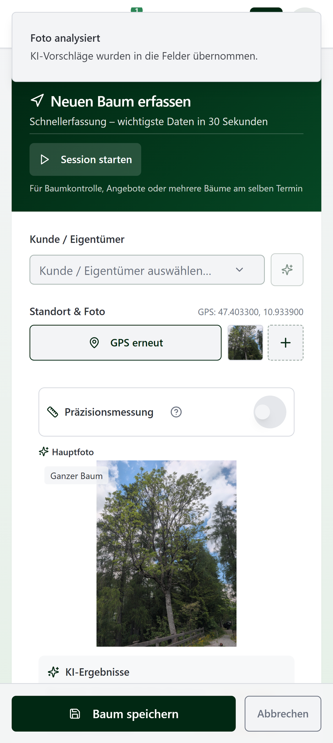 Logr Trees – Baum erfassen